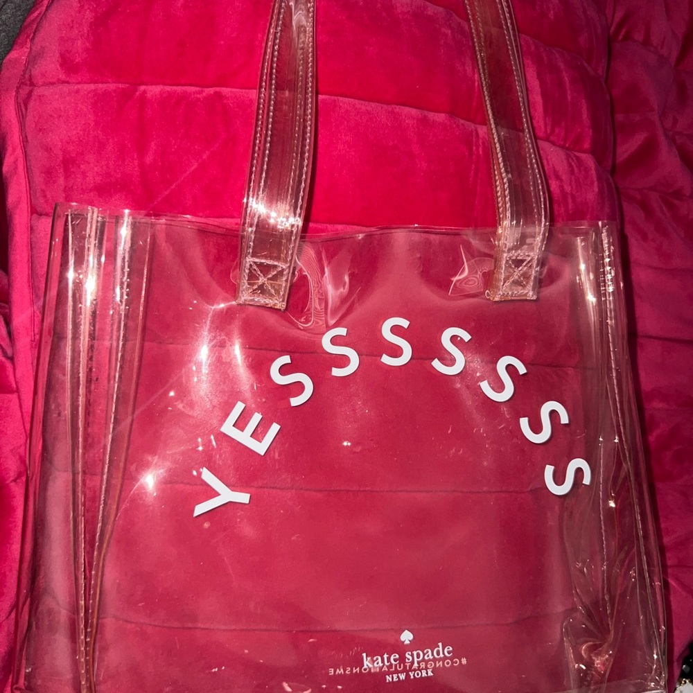 Kate Spade Red Transparent Tote Bag